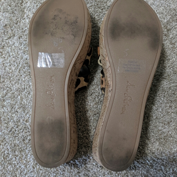 Sam Edelman Leopard Platform 3" Wedge Slides 9.5 - Picture 5 of 7